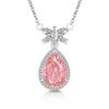 Bow Pendant Waterdrop Necklace High Carbon Diamond Zircon Ice Cut Necklace for Female Clavicle Chain Engagement Gift