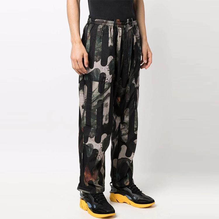 Y-3 FW21 Abstract Print Loose Straight Leg Sports Pants Men Pants Black HB3326