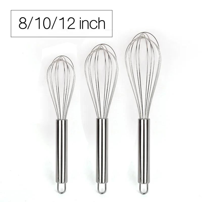 6/8/10/12inch Stainless Steel Egg Stirring Balloon Whisk Manual Egg Beater Mixer Kitchen Baking Utensil Cream Butter Whisk