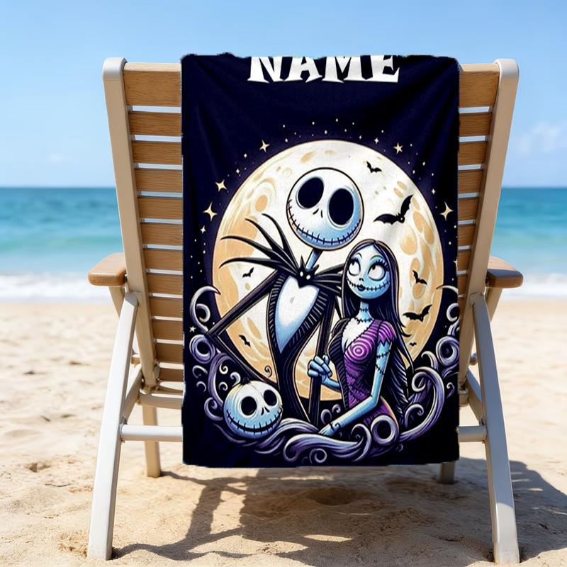 1pc Jack2 Beach Towel with Custom Name, Beach/Swimming/Bath/Picnic/Camping Towel, Suitable for Seaside Beaches