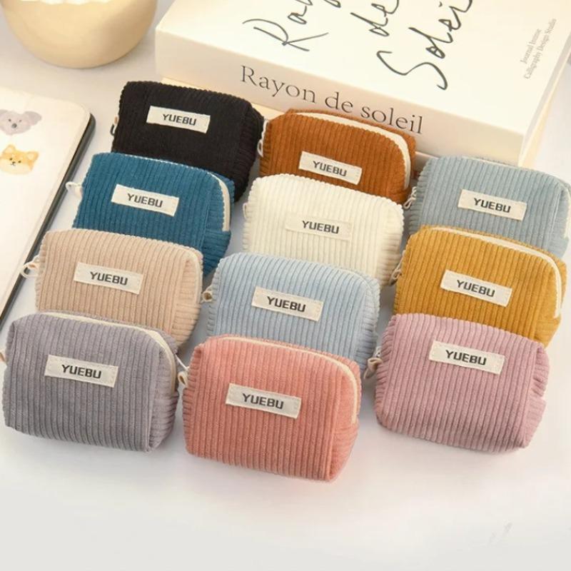 Corduroy Mini Zipper Coin Bag Small Wallet Key Earphone Storage Bag Kids Coin Purse Coin Pouch Cute Purse Versatile Bag