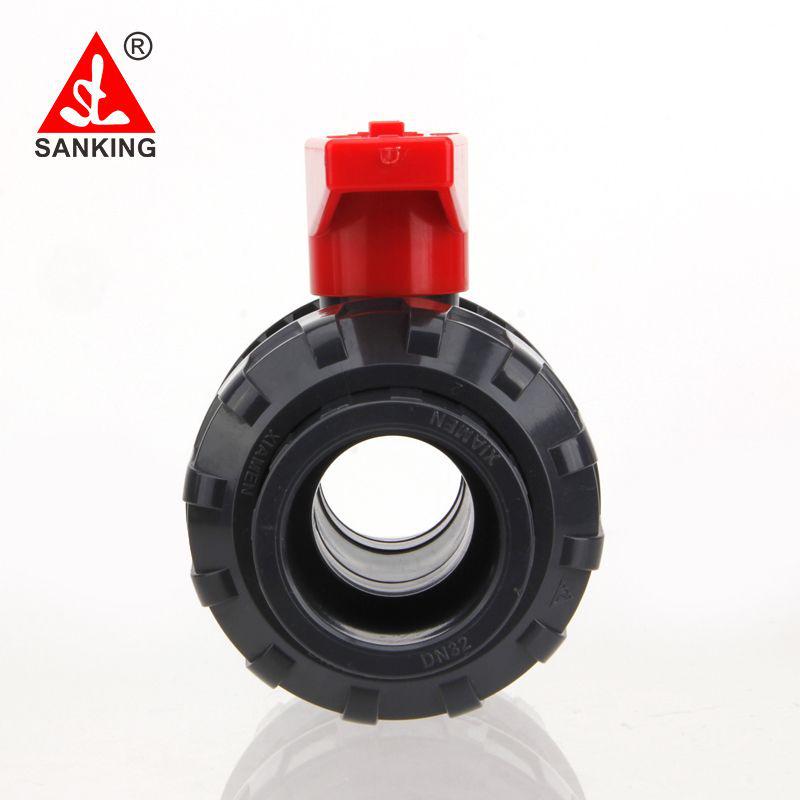 Taiwan PVC Double Union Ball Valve - Acid & Alkali Resistant with Handle