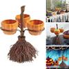 Collapsible Pumpkin Tray Detachable Snack Service Rack Durable Snack Bowl Stand  Broom