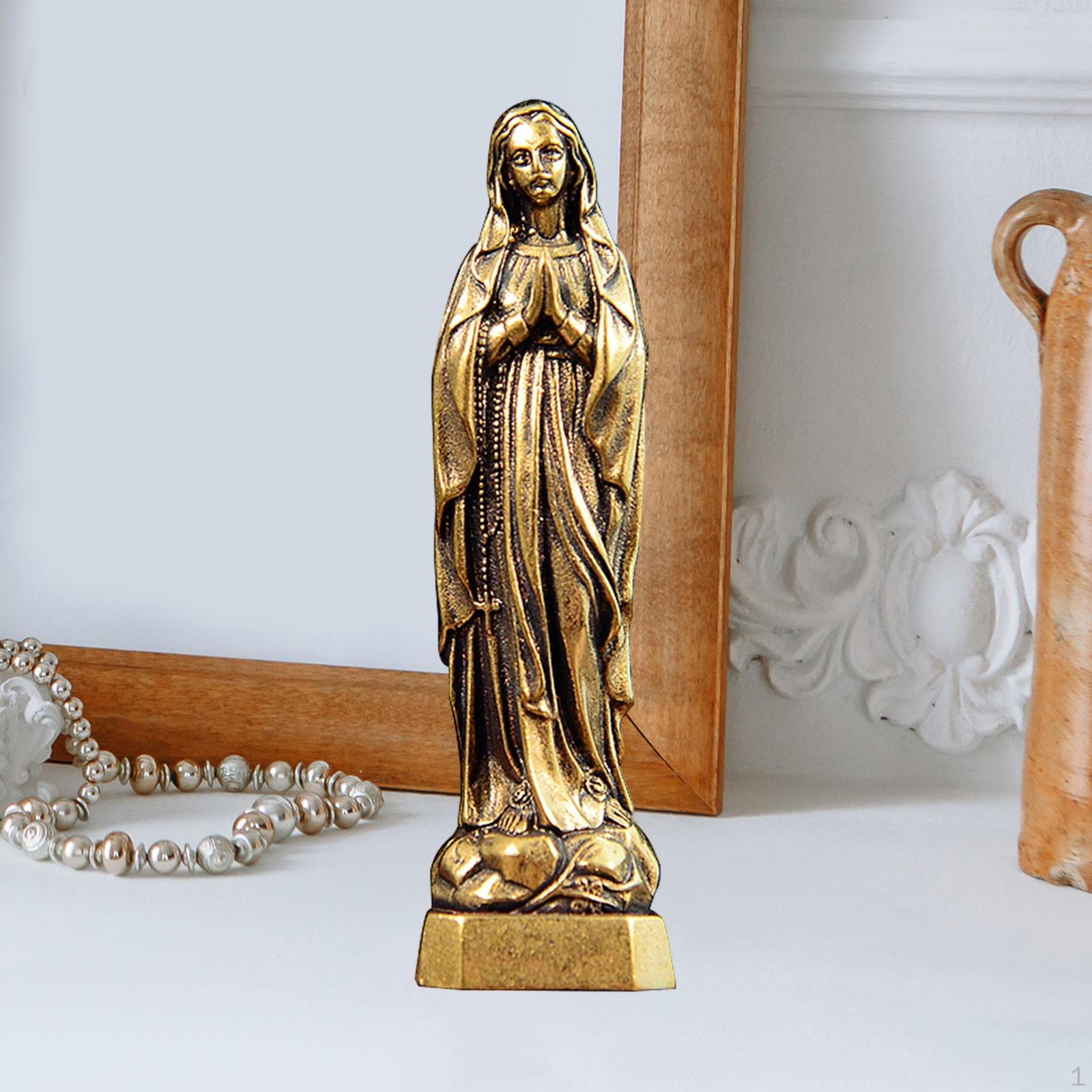 Blessed Mary Figurine Home Ornament, Small Desktop Decoration Vintage Portable Collectible