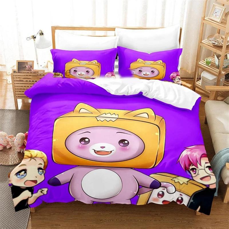 3D Cartoon Foxy Boxy Lanky-box Bettwäsche-Set Bettbezug Schlafzimmer Deckenbezüge Einzelbett Twin King-Size Steppdeckenbezug Zuhause 2/3-teiliges Werkzeug