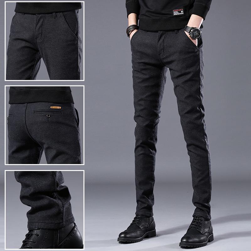 

Чоловічі модні повсякденні штани приталеного крою з прямими штанинами - Молодіжний корейський стиль 33 чорний