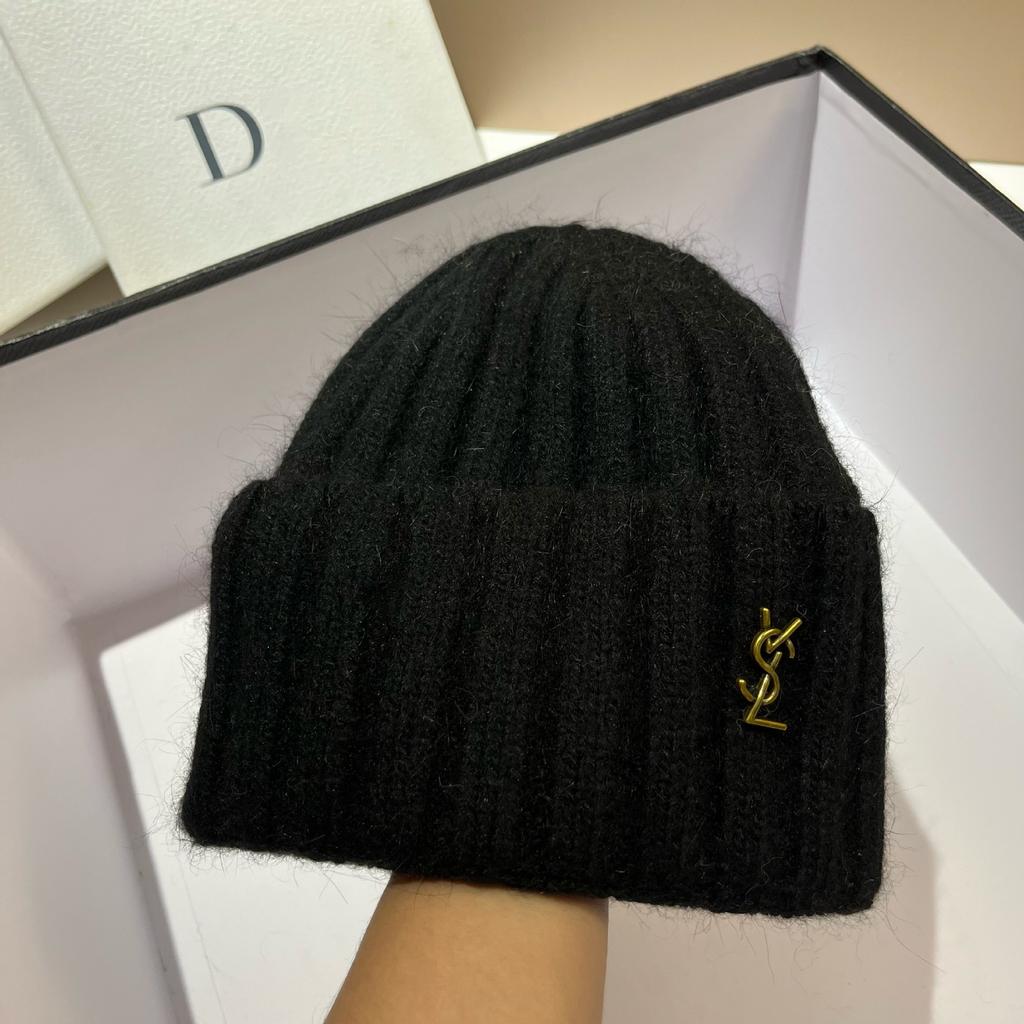 [Rabbit Fur] Vsl French Paris Wool Hat Warm Plush Knitted Hat Women'S Soft Waxy Sweet Ear Protection Hat