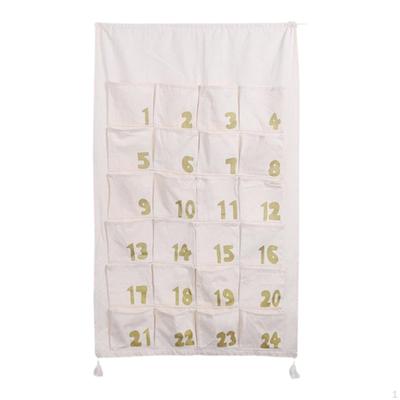 Christmas 24 Day Advent Calendar with Pockets Reusable Organizer Party Storage for Restaurant