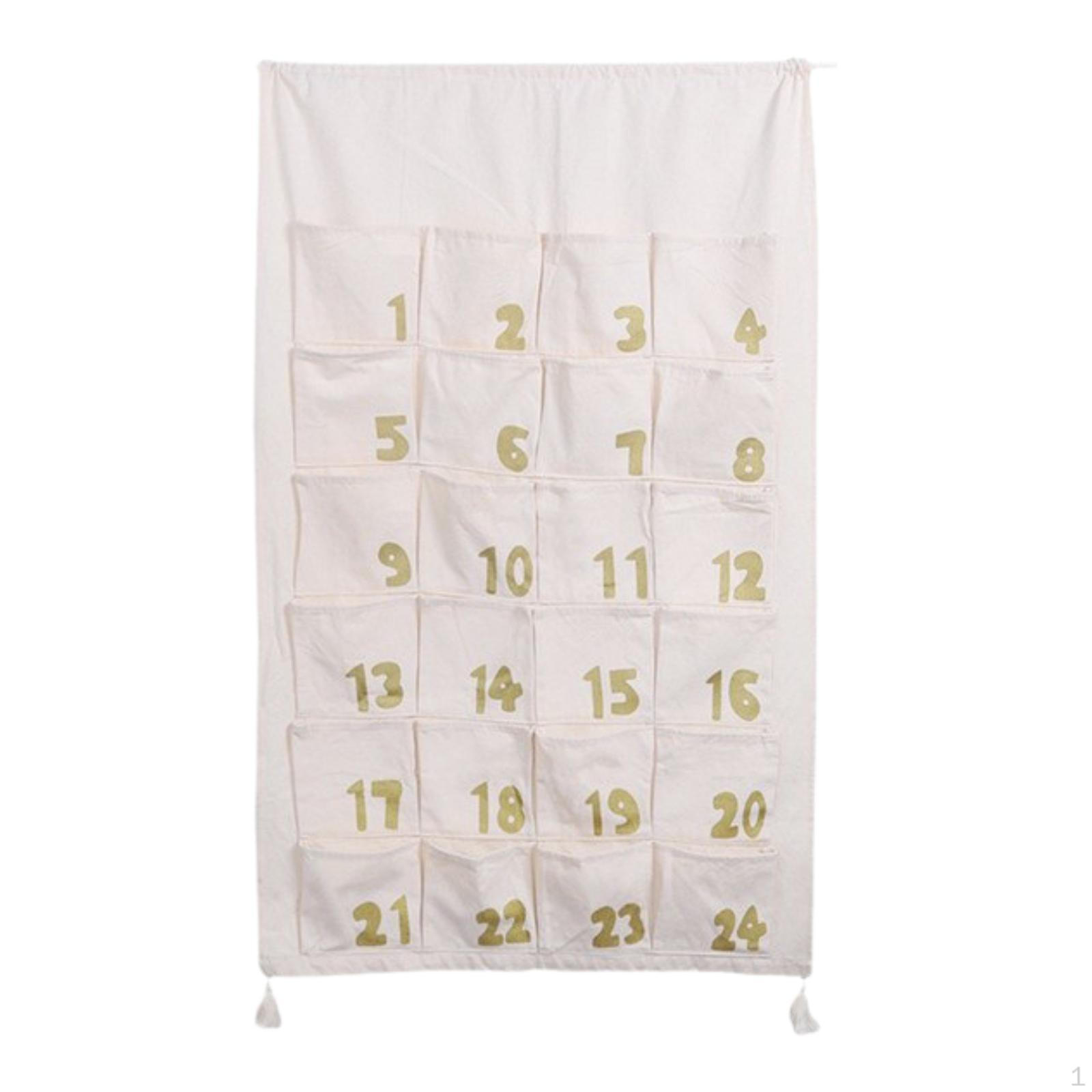 

Christmas 24 Day Advent Calendar with Pockets Reusable Organizer Party Storage for Restaurant