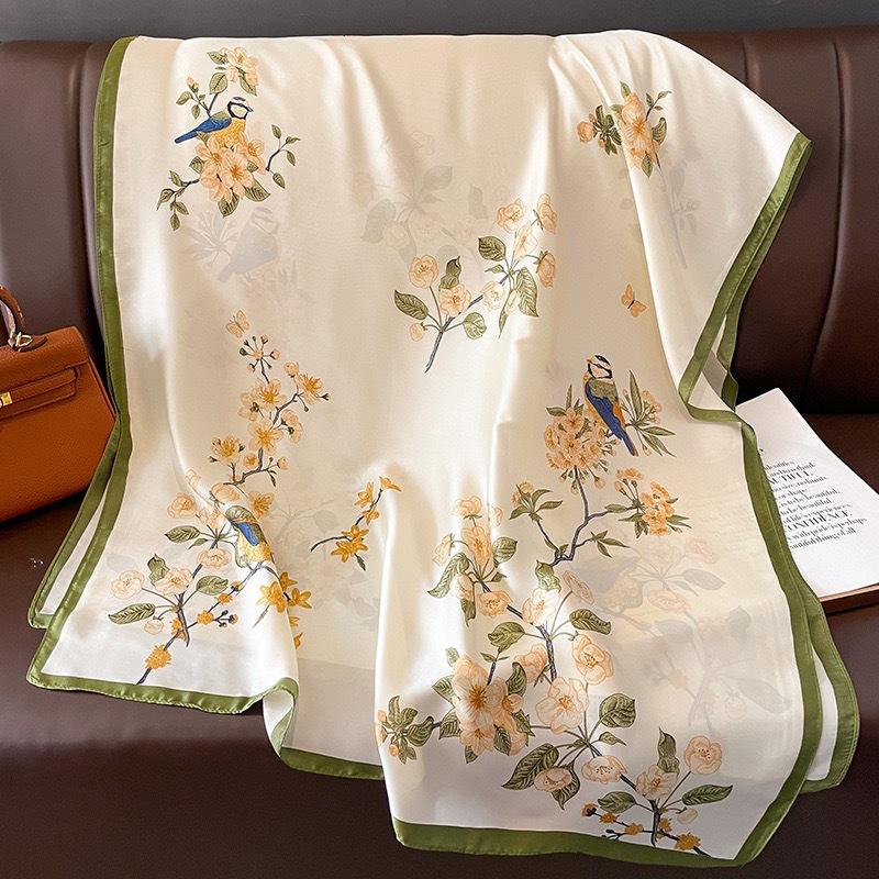 Neuer langer Schal Lijin geschmiedeter bedruckter Seidenschal hochwertiger Satin Oberbekleidung Schal Damen Schal