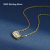 D Color  Real 2-4CT Emerald Cut Moissanite Pendant Necklace for Women S925 Silver Diamond Neck Chain Necklaces Fine Jewelry