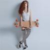 Ensemble de Mitaines Gothiques et Chaussettes Hautes jusqu'au Genou pour Costume d'Halloween Chaussettes Hautes jusqu'à la Cuisse pour Femmes