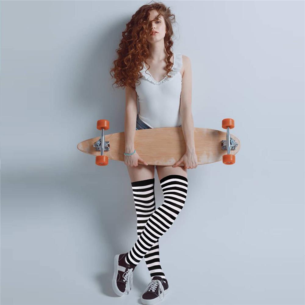Ensemble de Mitaines Gothiques et Chaussettes Hautes jusqu'au Genou pour Costume d'Halloween Chaussettes Hautes jusqu'à la Cuisse pour Femmes