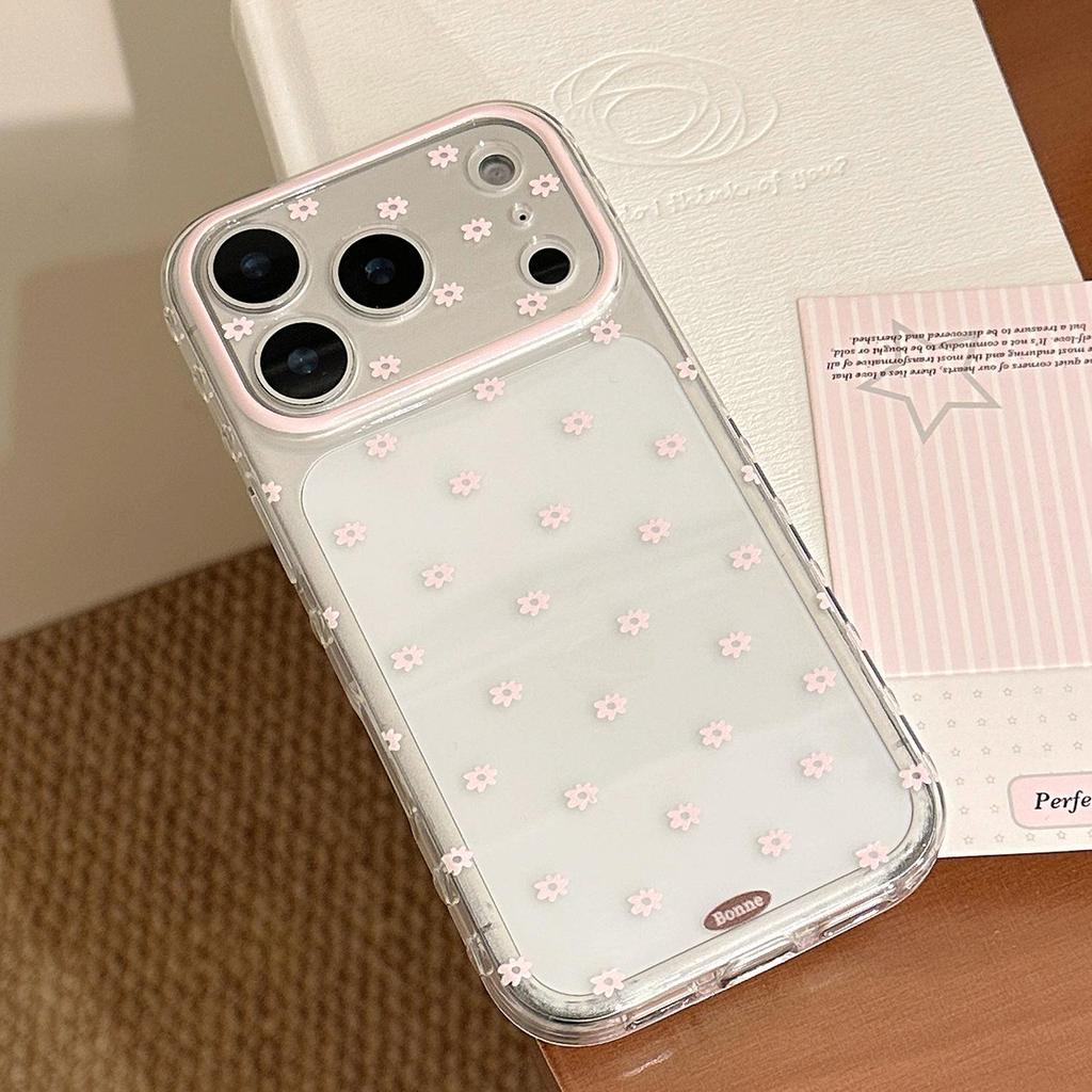 IPhone 15, iPhone 16 ve iPhone 17 Pro Max için Pembe Çiçekli Telefon Kılıfı