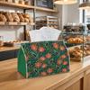 2D Flat, 1 Bohemian Folk Art Tissue Box - Floral Tulip Pattern Print, Durable Fabric, Suitable for Kitchen, Living Room, Bedroom, Car, for Home and Pa