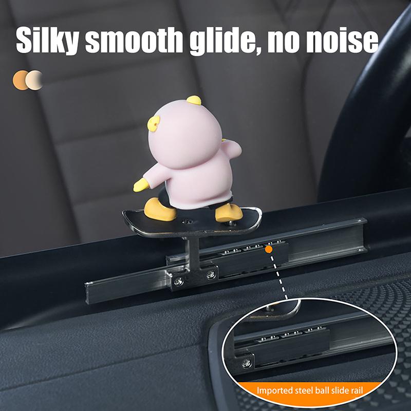 1Pc Cartoon Cute Doll Center Console Moving Bear Auto Interior Decoration Car Automatic Sliding Skateboard Bear Ornaments