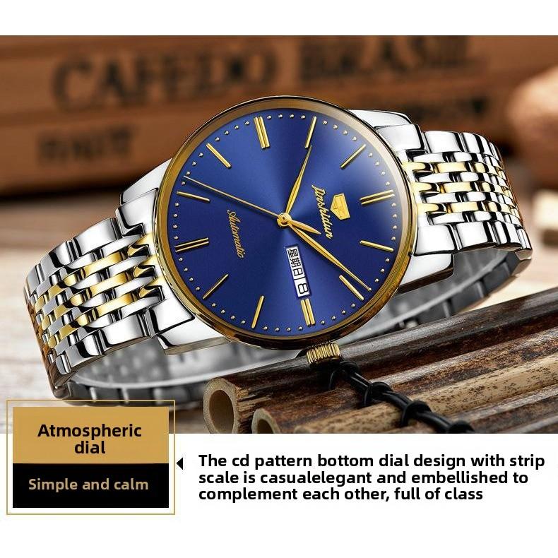 JIN SHI DUN Automatic Mechanical Watch, Fashionable Thin Waterproof Watch for Men