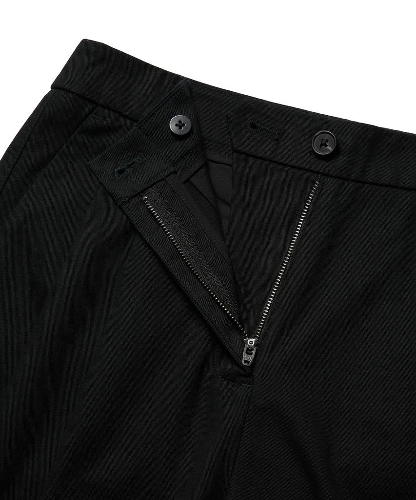 MUSINSA STANDARD WOMAN Two-Tuck Wide Chino Pants [Black]