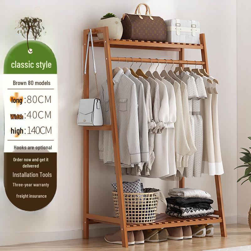 Freestanding Solid Wood Clothes Rack and Hanger