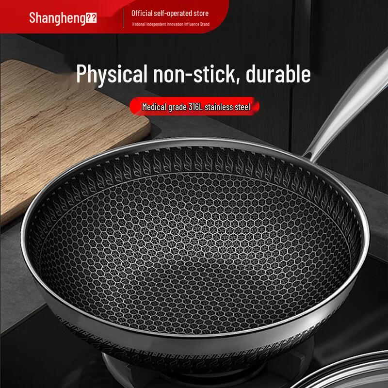 Shangheng Honeycomb Stainless Steel Wok