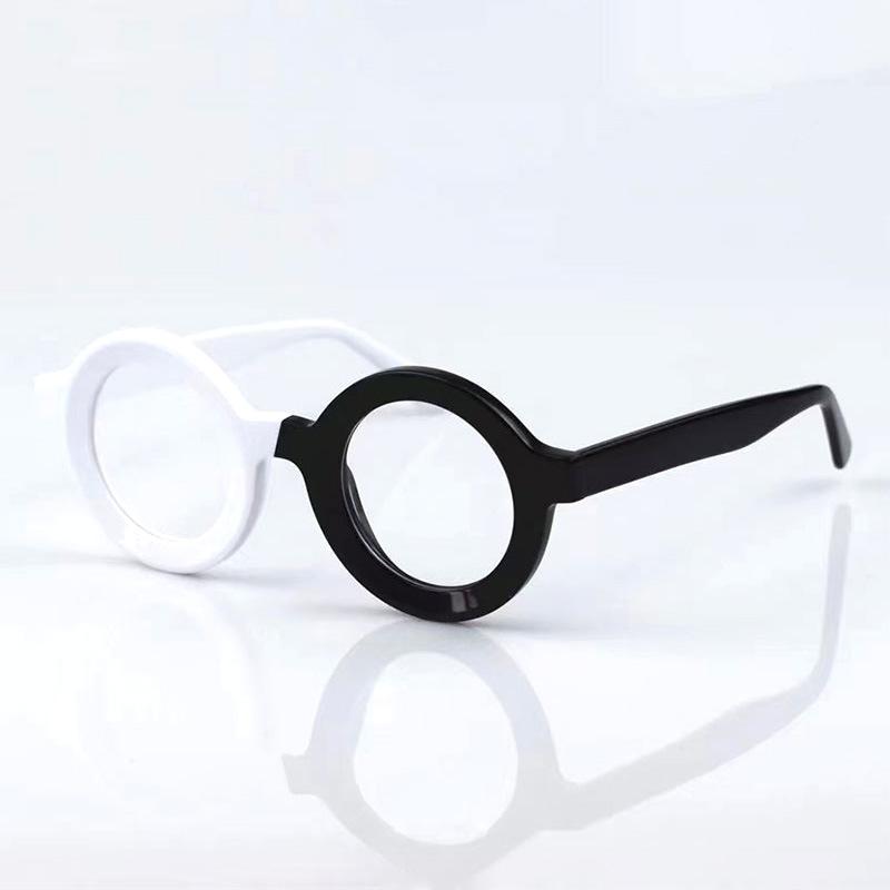 Unique Black White Round Reading Glasses Women High Quality Acetate Frames Magnifying Glasses with Astigmatism