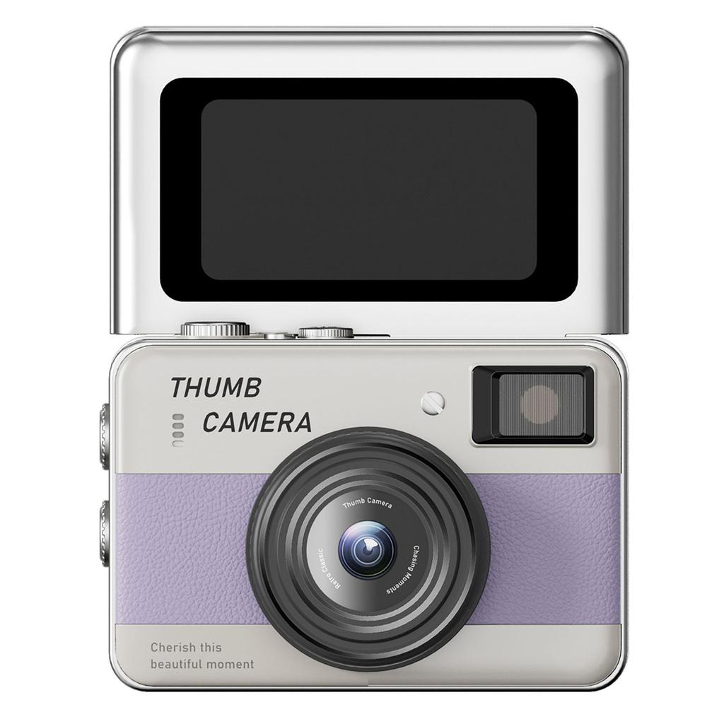 Portable Small Camera 4K Retro Tiny Camera with 1.47in 180 Flip Screen for Travel Recording Birthday Gift for Friends