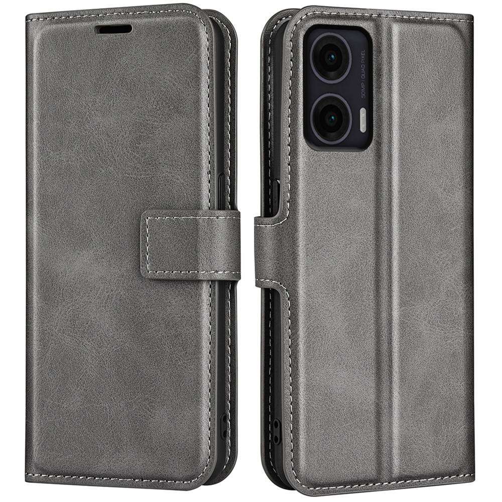 For Motorola Moto G35 5G Stand Case Anti-Scratch Calf Texture Leather Phone Cover