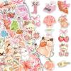 50 Creative Pink Cartoon Stickers for DIY Phone Cases & Laptops