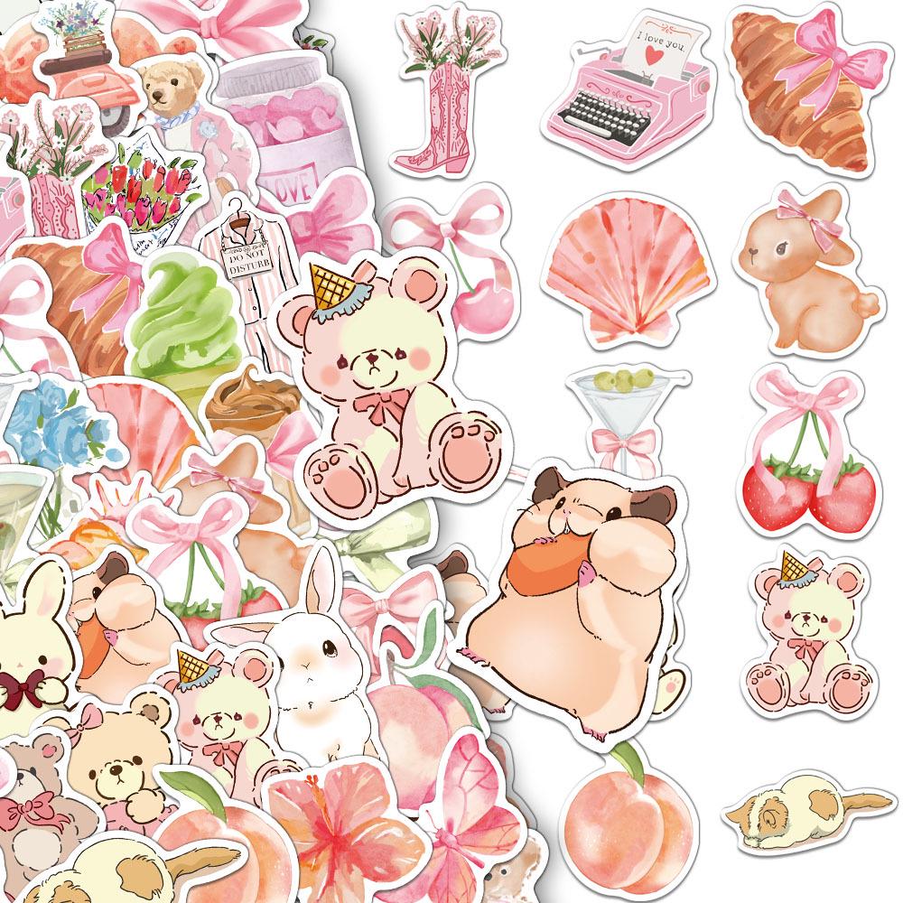 

50 Creative Pink Cartoon Stickers for DIY Phone Cases & Laptops No