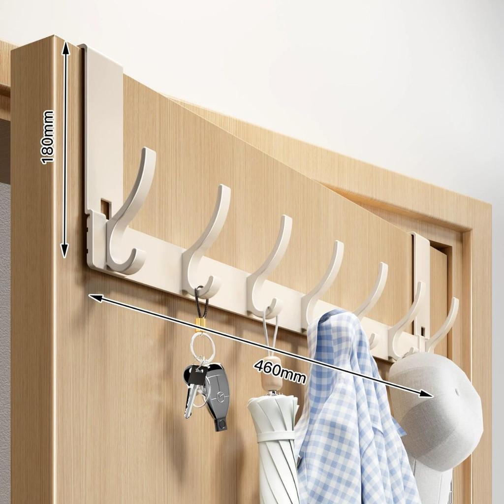 Über-Tür Ohne Bohren Mantel- und Hutablage mit Haken zur Schlafzimmeraufbewahrung