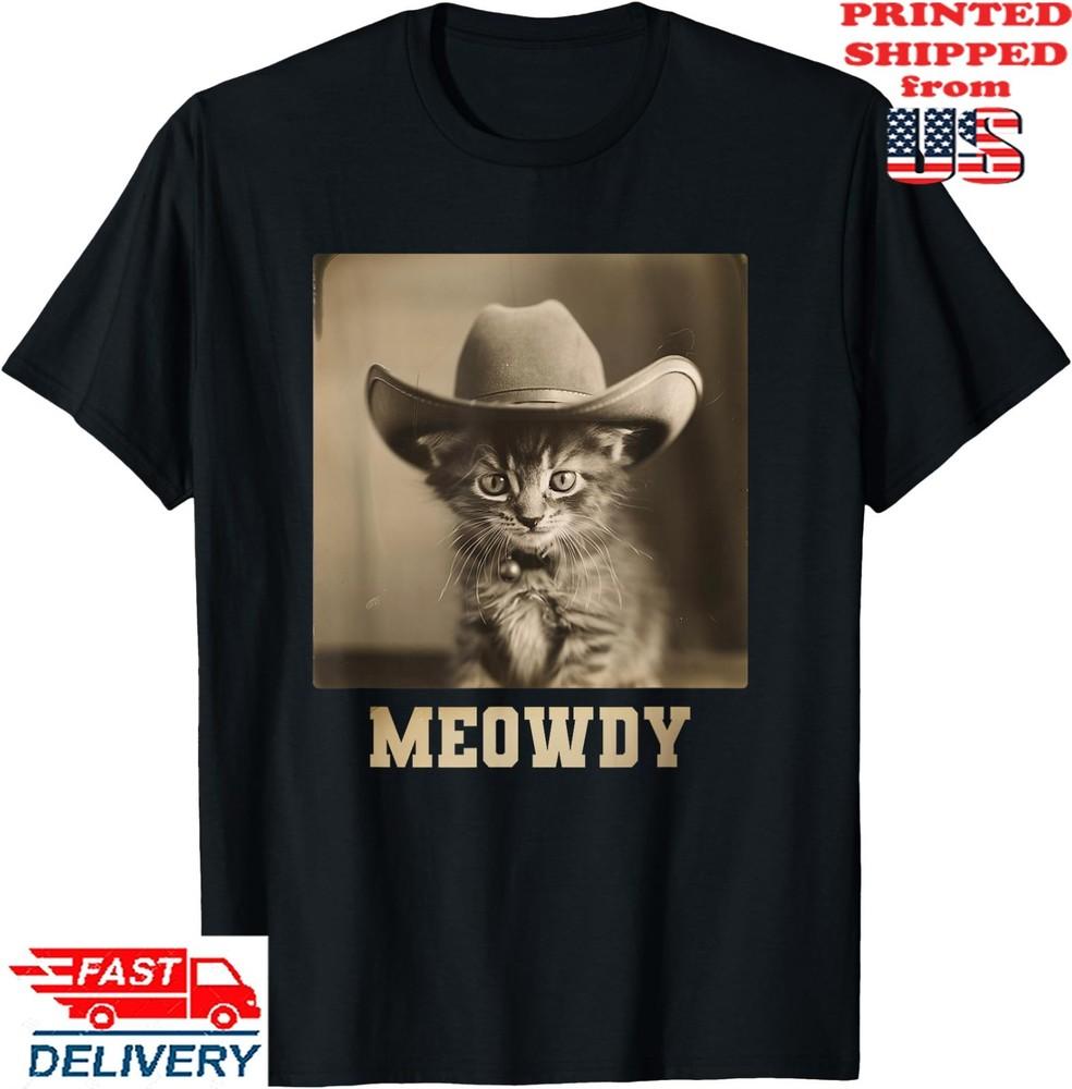 Vintage Meowdy Cat T-Shirt, Unisex Tee Unisex T-Shirt M