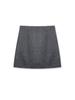 Women's Gray Wool Blend High-Waisted Bodycon A-Line Skirt - Korean Style Elegant Spring Arrival