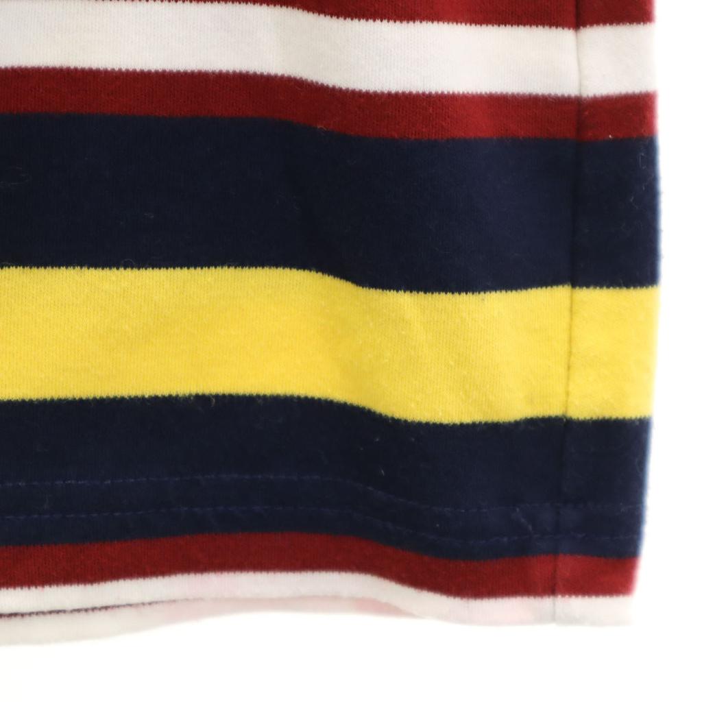 GYMPHLEX Border Pattern Short Sleeve T-shirt L Navy Women Used