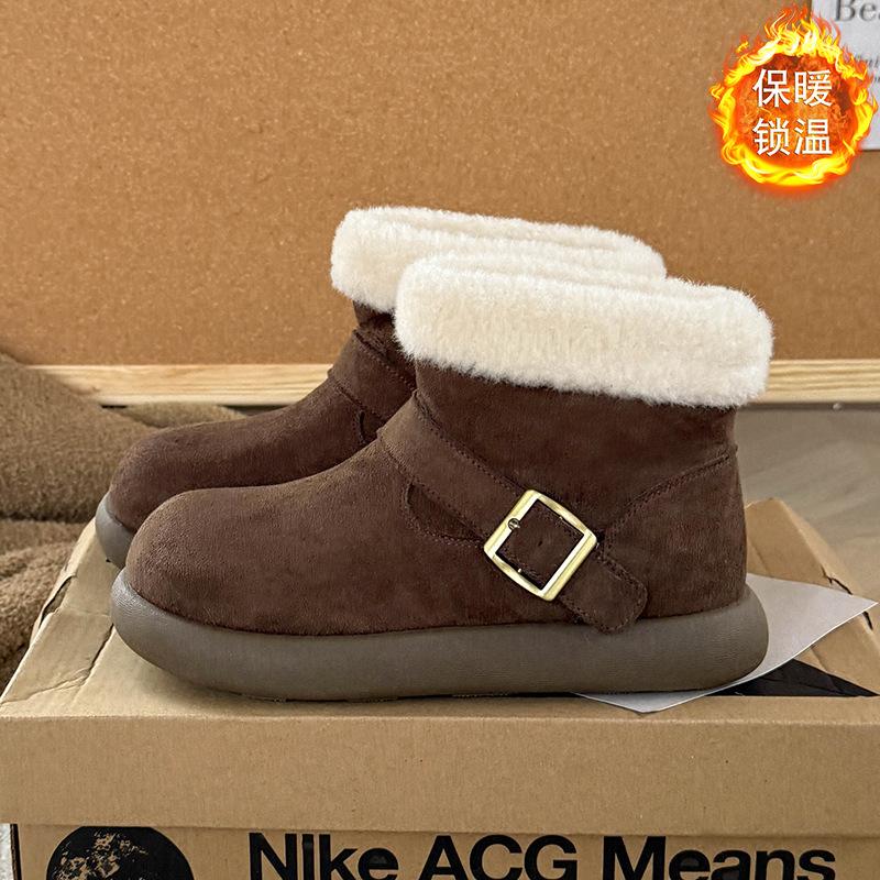 

Женские зимние легкие теплые дутые сапоги на толстой подошве с меховой отделкой, нескользящие, износостойкие, повседневные кроссовки, хлопковые сапоги 40 коричневый