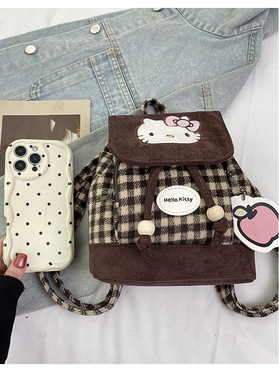 Japanese-Style Cute Kitten Mini Backpack - Autumn/Winter Fashion for Girls