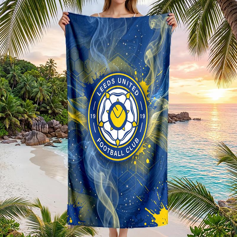 Asciugamano da Spiaggia Leeds United Football Morbido Microfibra Asciugamano Estivo Asciugatura Rapida Assorbente per Spiaggia Piscina Viaggio