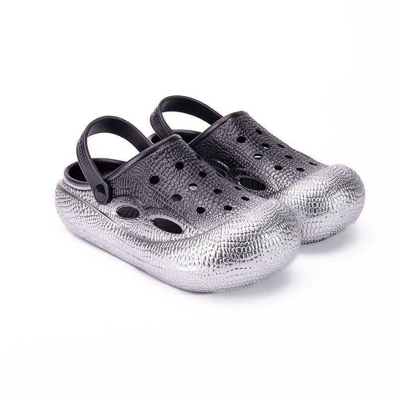 

Туфли с дырочками женские летние новые с градиентным переходом, нескользящие, дезодорирующие, пляжные, на толстой подошве, для улицы, приморские, с сумкой на носке, сандалии 44/45 [Standard size]