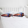 Orange Racing Car White Bedding Set 3pcs Boys Girls Duvet Cover Pillowcase Kids Adult Quilt Cover Double Bed Set Home Textile