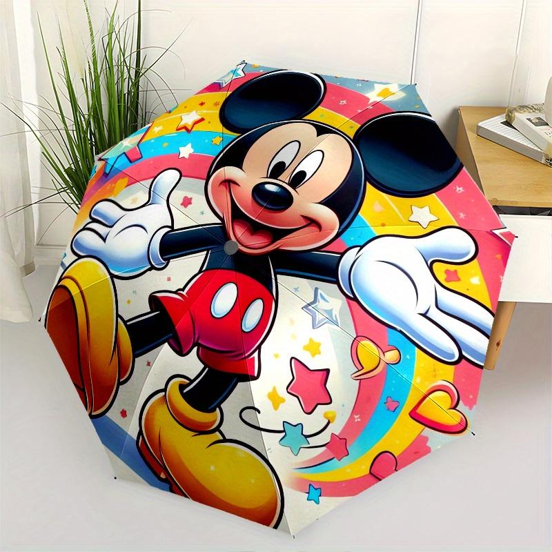 

Mickey Mouse,Rainbow Automatic Umbrella - Tri-fold Portable Umbrella, Best Holiday Gift for Men and Women, Durable Iron Frame, Playful Desig