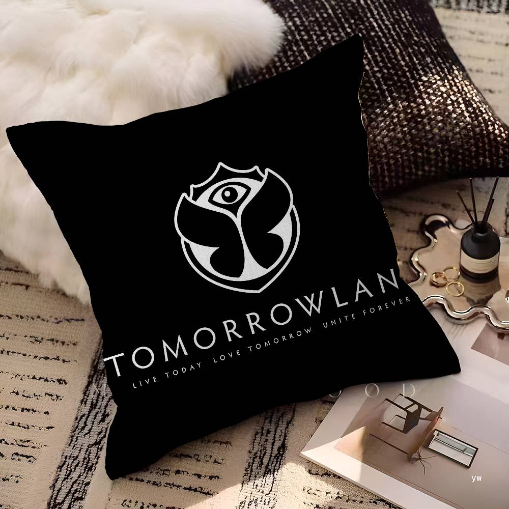 T-Tomorrowlands Music Logo Pillow Cover For Bedroom Room And Living Room Sofa Decorative Cushion Cover