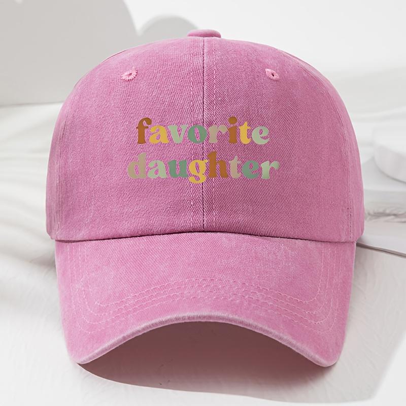 Favorite daughter Printed Soft Top Baseball Hat Retro Men's and Women's Fashionable Outdoor Hat with Adjustable Circumference
