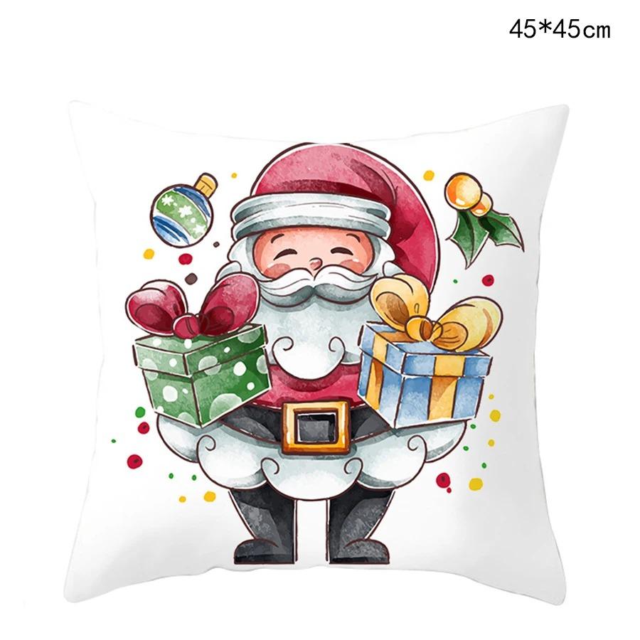 Weihnachts-Themen-Kissenbezüge Auto Zubehör Büro Santa Claus Wohnzimmer Sofa Hause Kissenbezüge