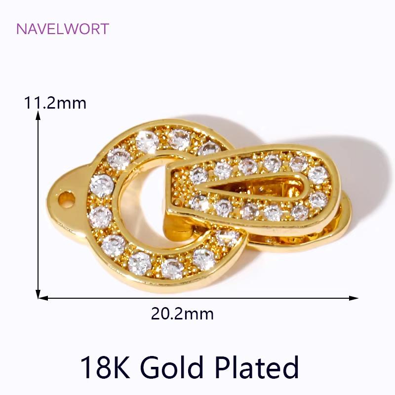 18K Gold Plated Brass Connector Clasps For Jewelry Making,Locks For Jewelry,Fasteners For Bracelets,DIY Jewelry Accessories