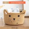 Colorful Cat Cotton Rope Storage Basket for Cosmetics, Toys, Keys & Books