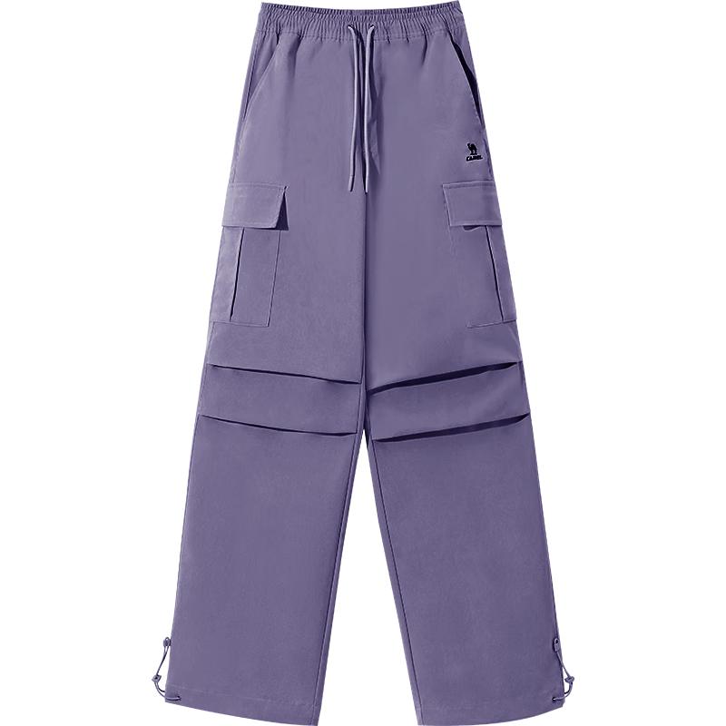 CAMEL Women's Water-Repellent Straight-Leg Cargo Parachute Pants