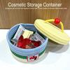 Storage Box with Lid Dust-Proof Organizer Colorful Cotton Thread Container for Bedside Table Dressing Table