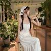 Suit Women's Summer Sweet and Spicy Lace Suspender Vest Super Fairy Long Dress White Skirt Two-piece Set Gentle Wind