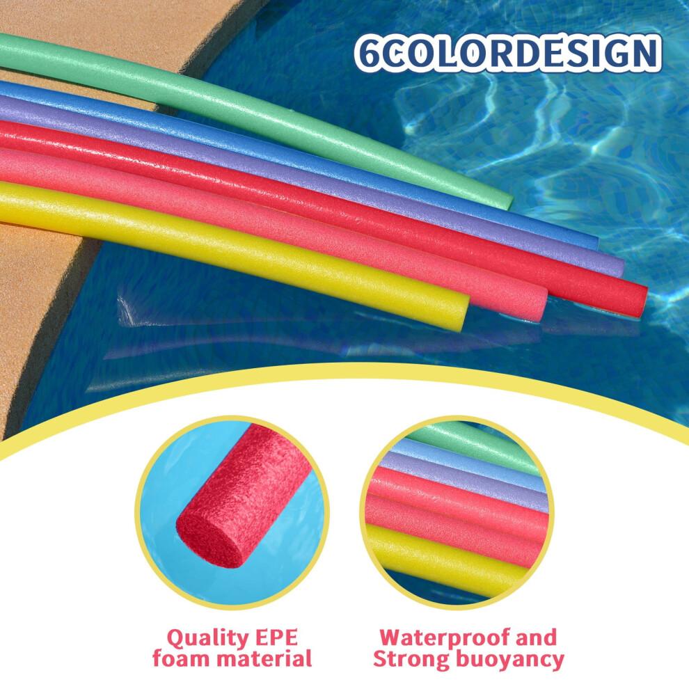 150 Cm Foam Pool Noodles – Thick, Lightweight, Assorted Colors, for Swimming, Relaxation, and Water Exercises –