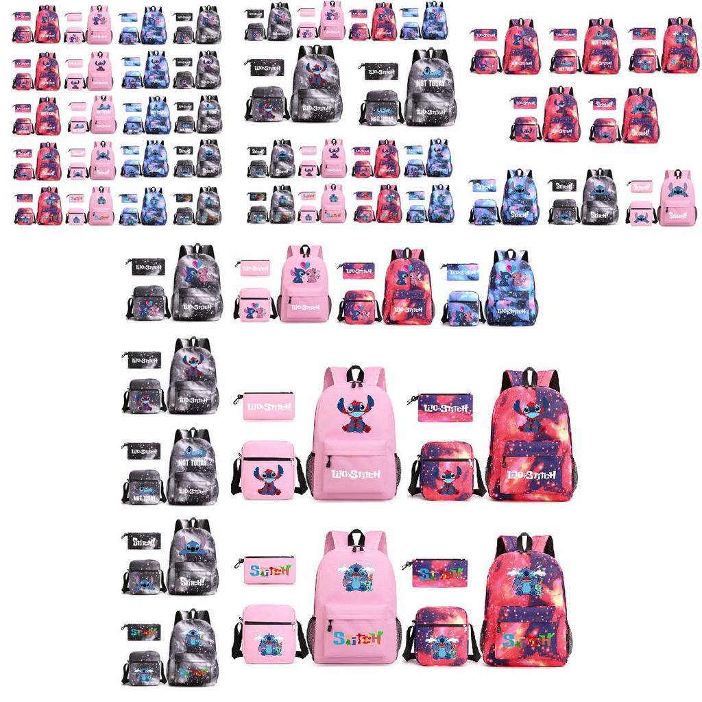 Lilo Stitch Cartoon Kids Boys Backpack Large Capacity Travel School Bag