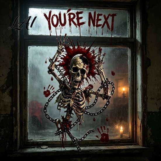 Interior Exterior Window Decorations Halloween Static Clings Skeleton Ghost Wall Sticker with Blood Reusable PVC Film Handprints Scary Decor